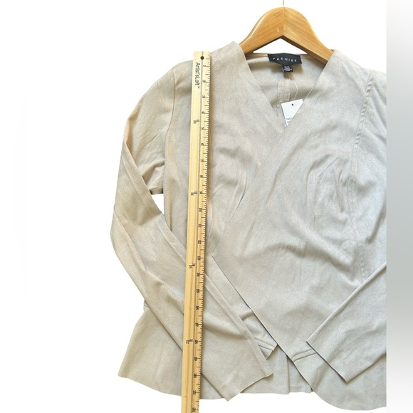 Women’s Cream Color Open Faux Suede Open Jacket Size S - Picture 5 of 7